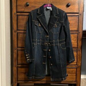 DG2 blue jeans mid length jean jacket